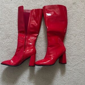 Red Patent Leather Women's Boots